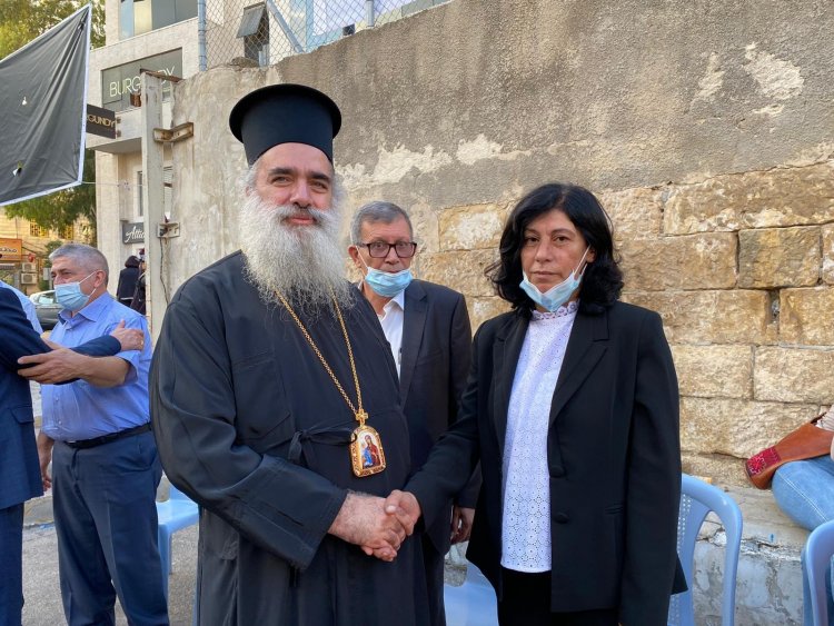 حفل استقبال للقيادية الفلسطينية خالدة جرار في كنيسة الكاثوليك في رام الله