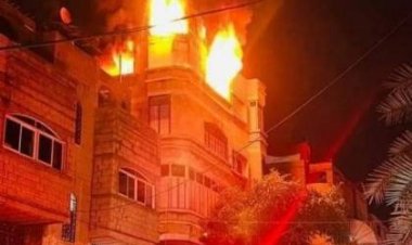 حريق كبير في عمارة في غزة يخلف 21 ضحية