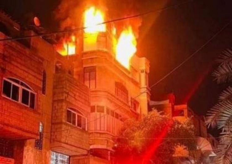 حريق كبير في عمارة في غزة يخلف 21 ضحية