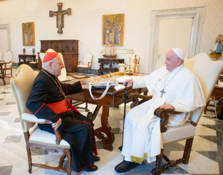 البطريرك الكلداني يزور البابا فرنسيس ويطالب بادخال المساعدات الإنسانية الى غزة