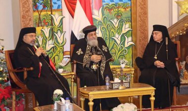 البطريرك يوسف العبسى والبطريرك إبراهيم اسحق يزوران قداسه البابا تواضروس الثانى