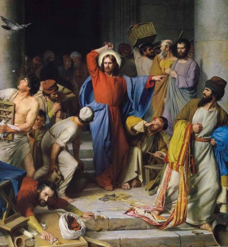 وأَخَذَ يَطرُدُ الَّذينَ يَبيعونَ ويَشتَرونَ في الهَيكل - مرقس ١١: ١١-٢٥